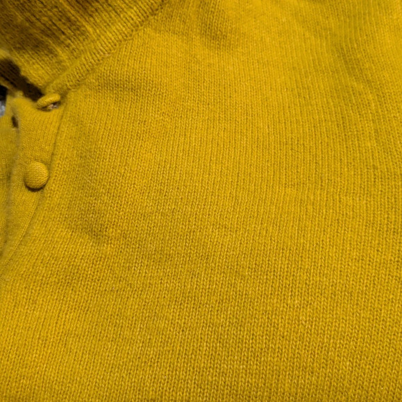 Vintage Mustard Yellow Knit Lambswool Angora Rabbit Hair Sweater Gold - Picture 6 of 9